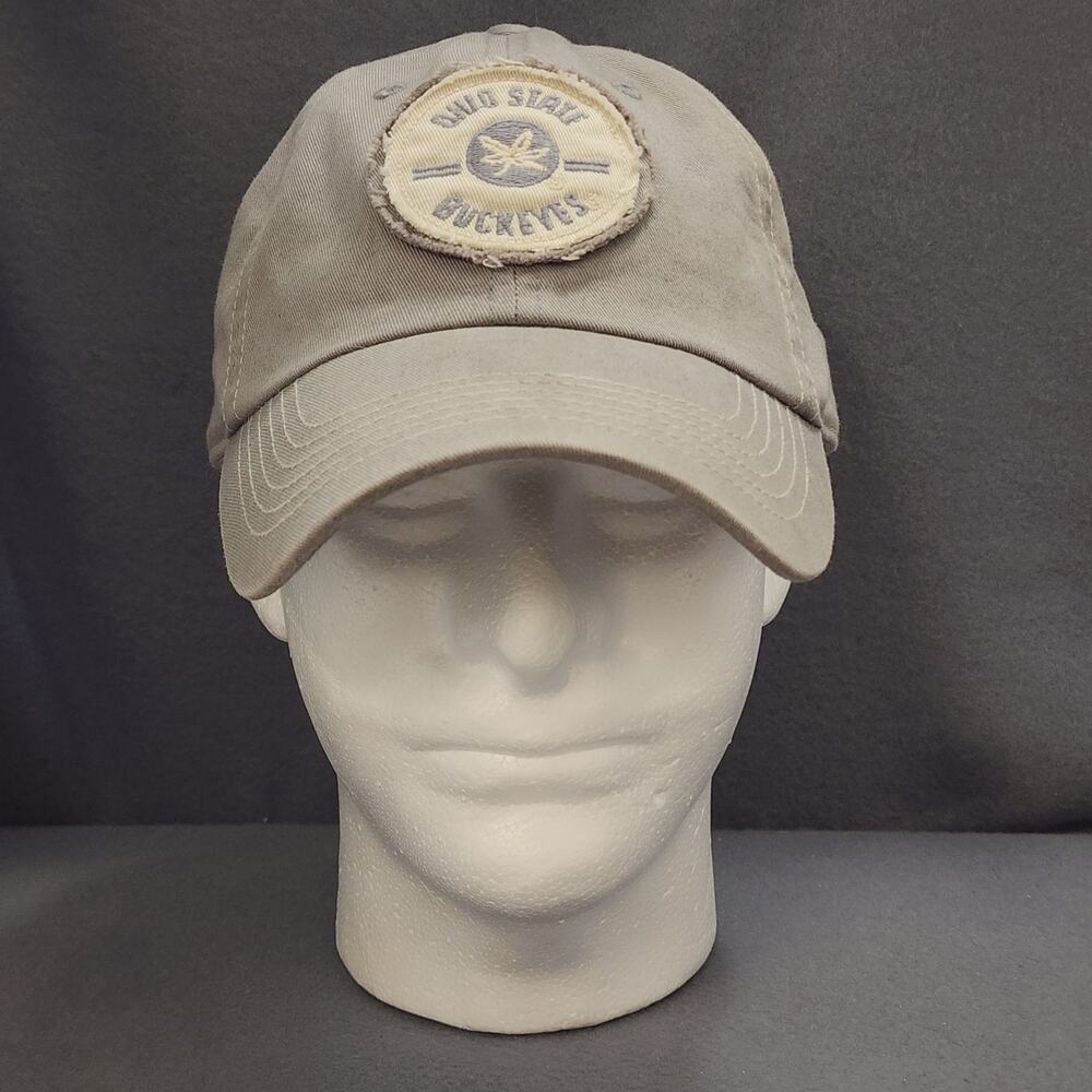 Ohio State Buckeyes Hat Fan 1 Distressed Strapback Gray OSU Cap Adjustable